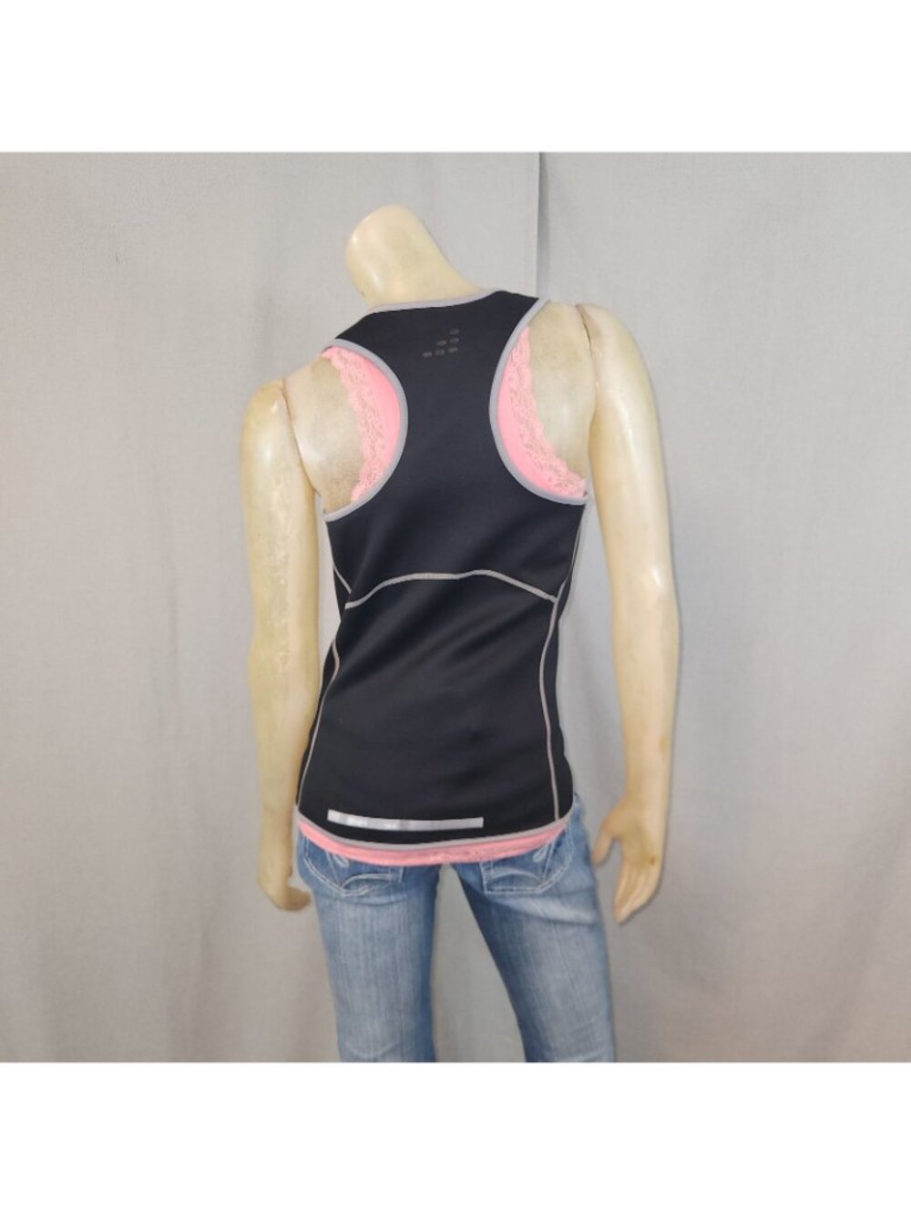 BCG Black Slimmer Tank Top Sleeveless Shirt Workout Racer Back SMALL Sauna Sweat - Picture 6 of 8